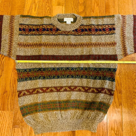 Paul Stuart Mens 100% Alpaca Wool Hand Knit Sweater Size L - Picture 8 of 14
